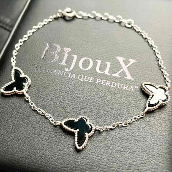 Pulsera en plata tres mariposas