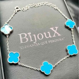 Pulsera en plata cinco trébol