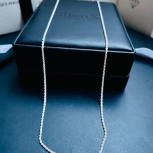 Cadena Plata Tejido Lazo Delgada