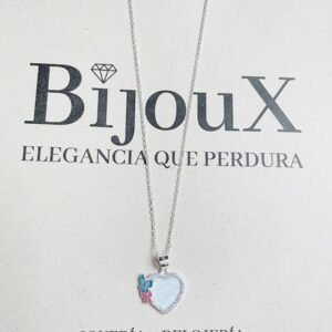 Cadena Plata con Corazón/Mariposas