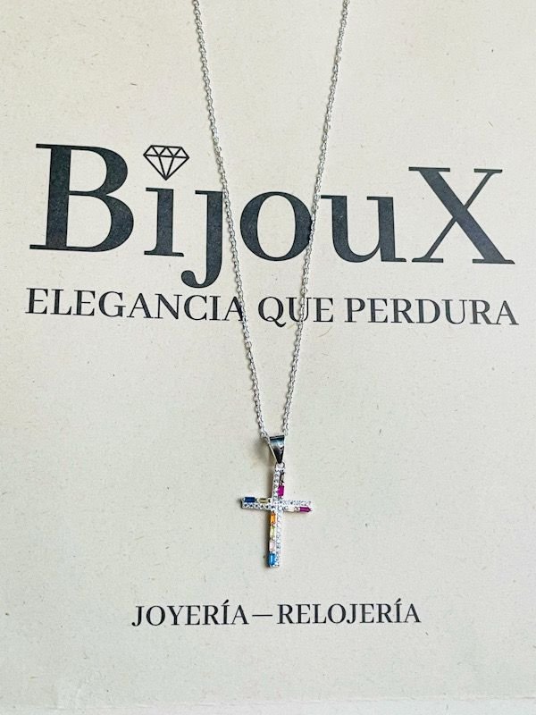 Cadena Plata con Cruz de Colores - Image 3