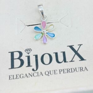 DIJE EN PLATA FLOR COLORIDA
