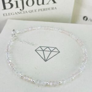 PULSERA EN PLATA CON MURANO ROSA