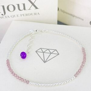 PULSERA EN PLATA CON MURANO LILA