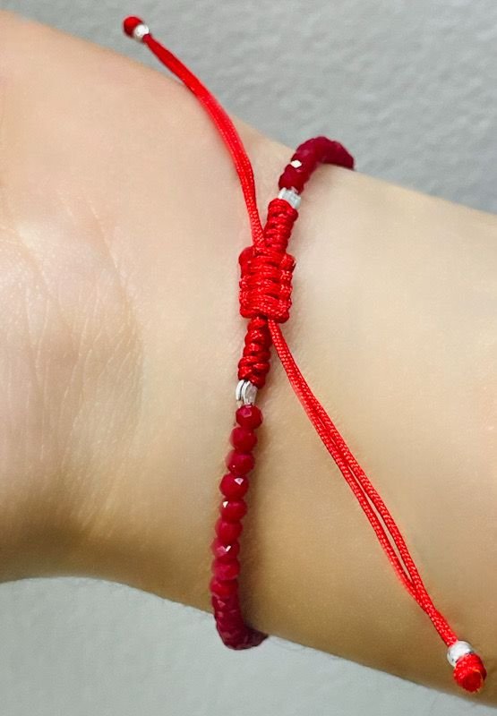 PULSERA EN PLATA CORAZON CON ROJO - Image 4