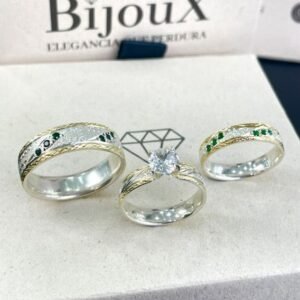 Argollas plata con bordes en oro 18K (PREVENTA DISPONIBLE POR WHATS APP)