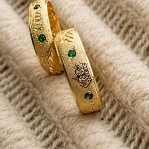 Argollas Oro 18K Esmeraldas Corona