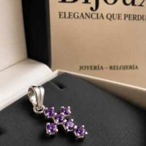 Dije Cruz plata 925 Amatista