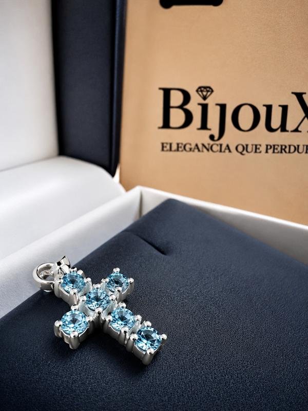 Dije Cruz plata 925 Topacio London Swiss