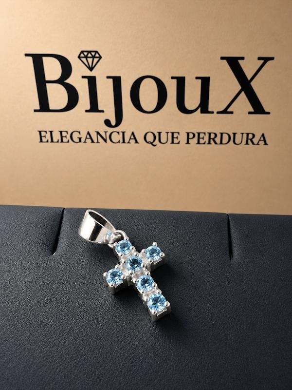 Dije Cruz plata 925 Topacio London Swiss - Image 3
