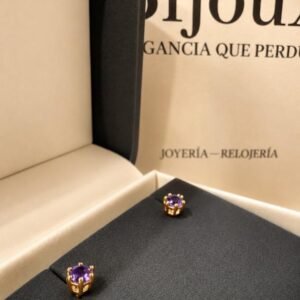 Topo oro 18k rosca amatistas 2,5 y 3mm