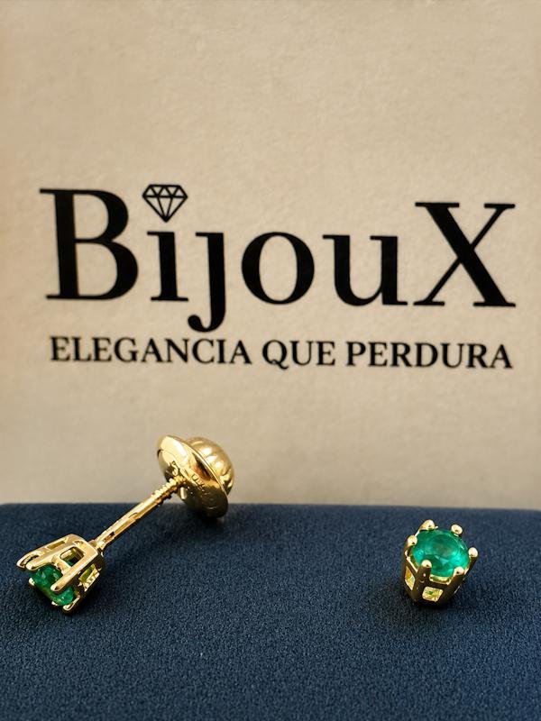 Topo oro 18k rosca esmeraldas 2,5 Y 3 mm - Image 3