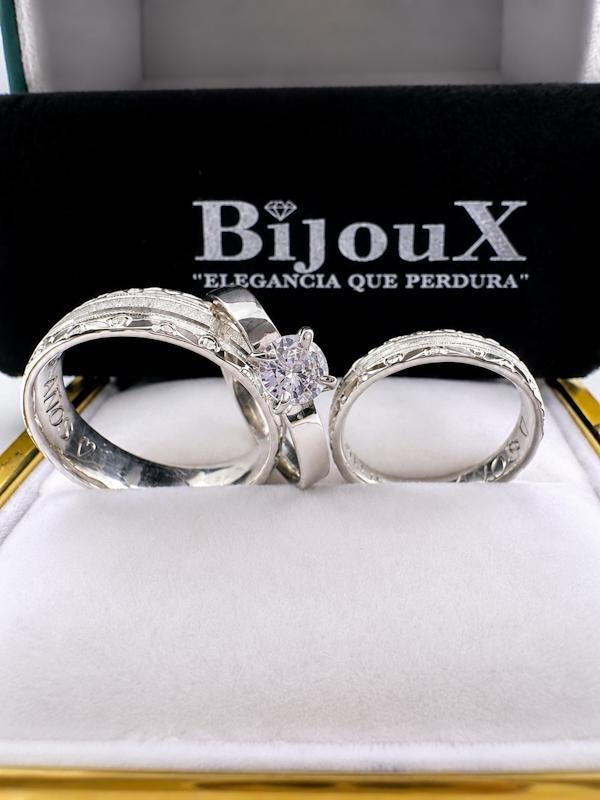 Argollas plata 925 bañadas en oro blanco - Image 2