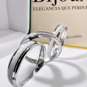 Argollas plata bañadas en oro blanco