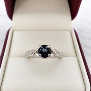 Anillo Plata 925 Diamantes y Topacio naturales