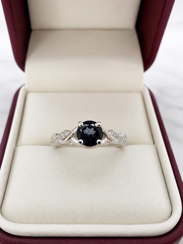 Anillo Plata 925 Diamantes y Topacio naturales