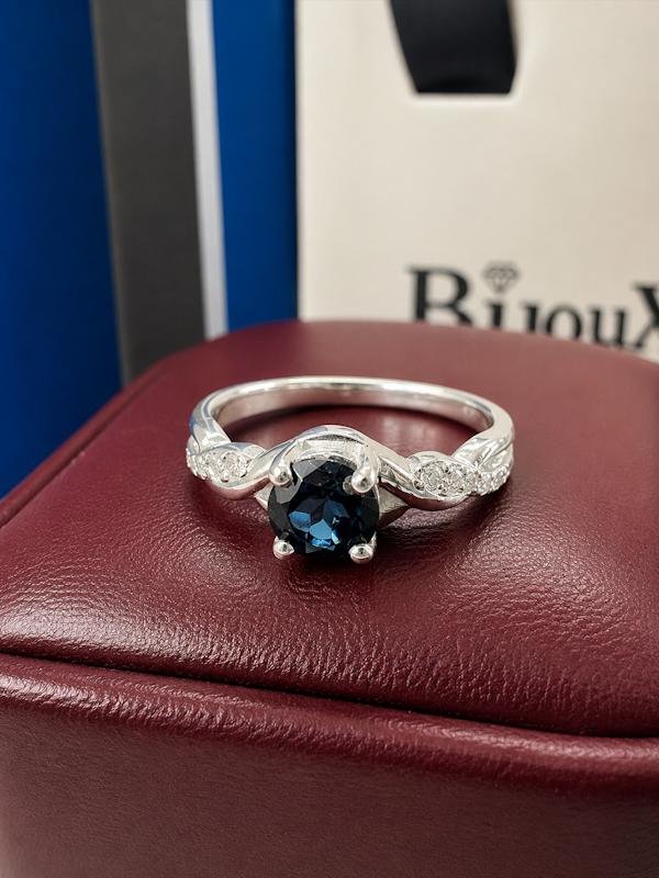 Anillo Plata 925 Diamantes y Topacio naturales - Image 4