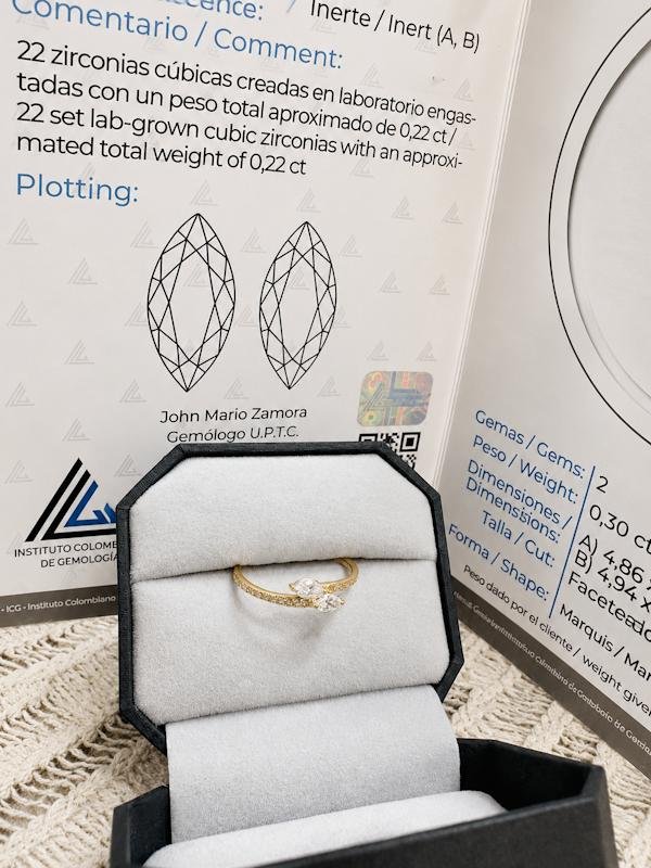 Anillo Oro 18K Diamante Marquis - Image 2