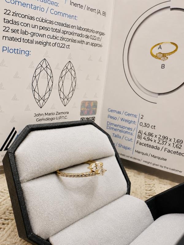 Anillo Oro 18K Diamante Marquis - Image 3
