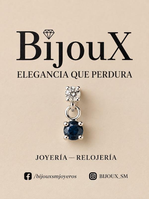 Dije plata Diamante y Topacio London Blue - Image 2