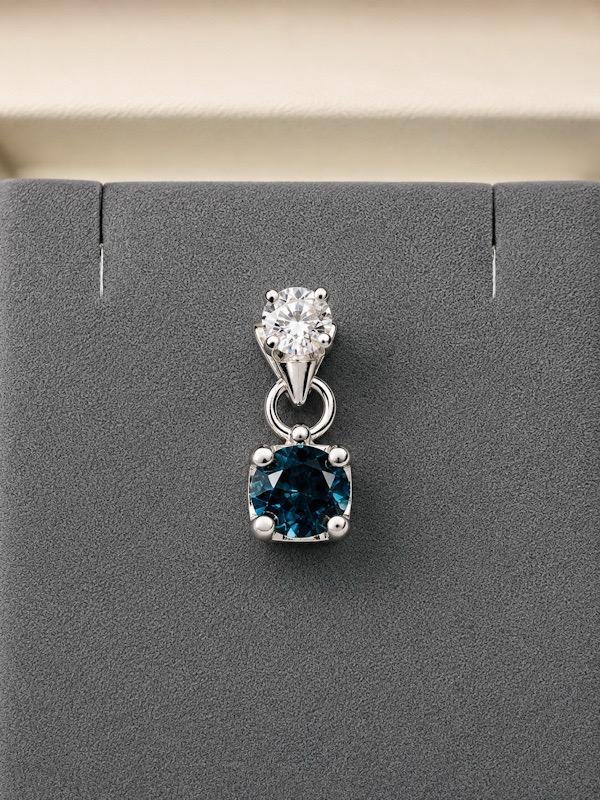 Dije plata Diamante y Topacio London Blue - Image 3