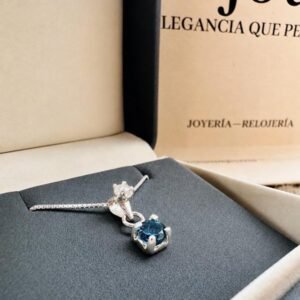 Dije plata Diamante y Topacio London Blue