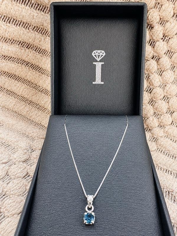 Dije plata Diamante y Topacio London Blue - Image 4