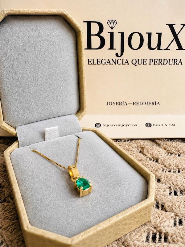 Dije Oro 18K Esmeralda Lagrima